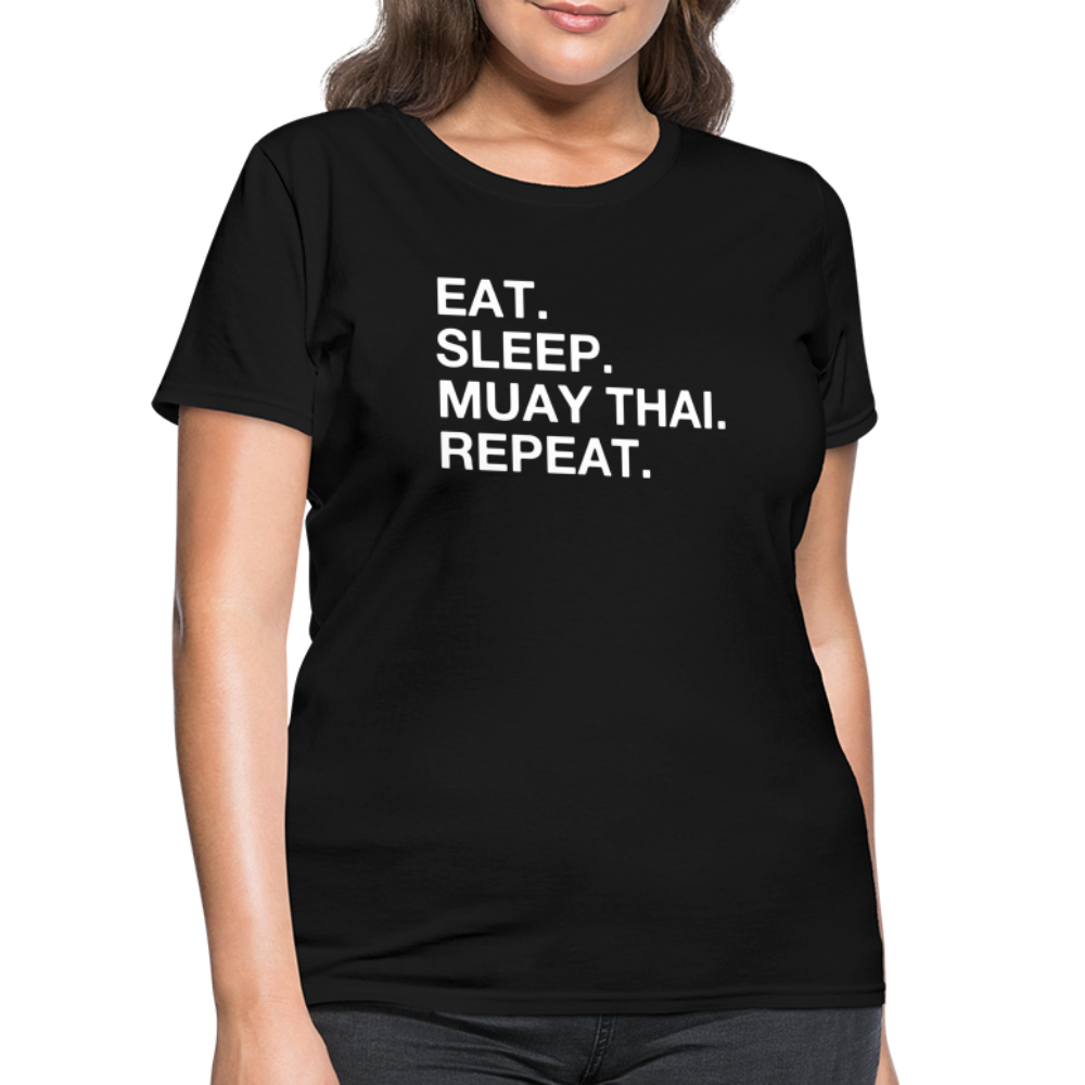 Eat Sleep Muay Thai Women's T-Shirt - black
