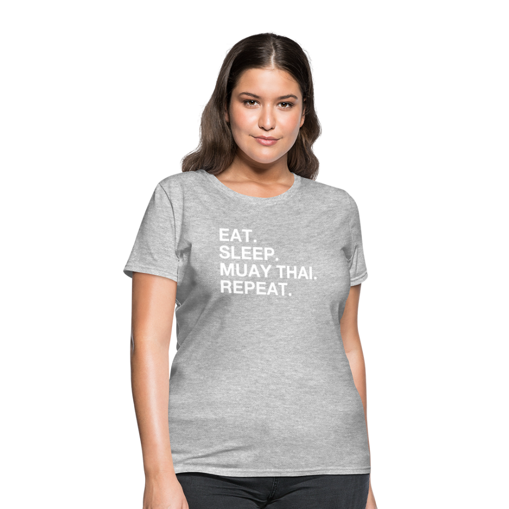 Eat Sleep Muay Thai Women's T-Shirt - heather gray