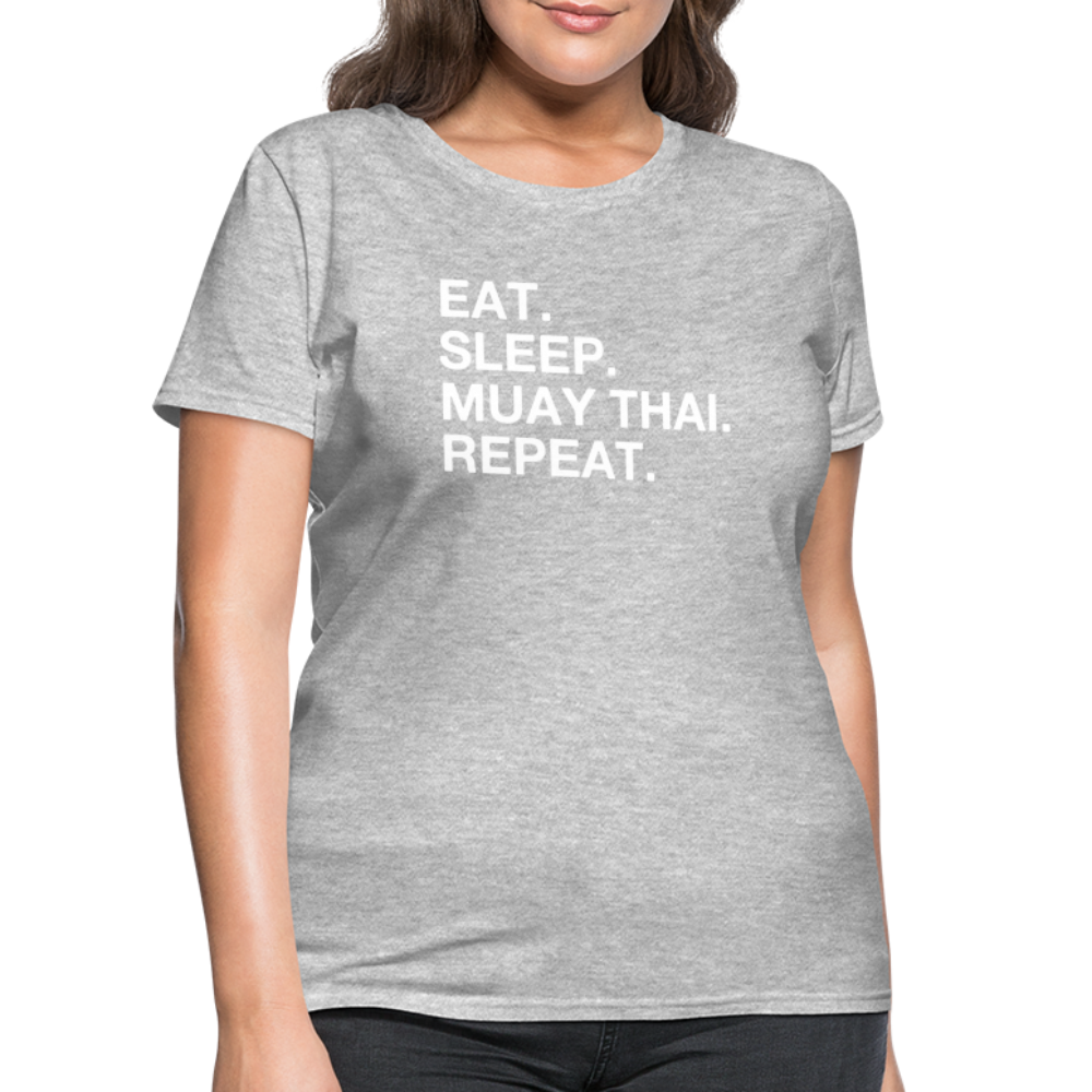 Eat Sleep Muay Thai Women's T-Shirt - heather gray