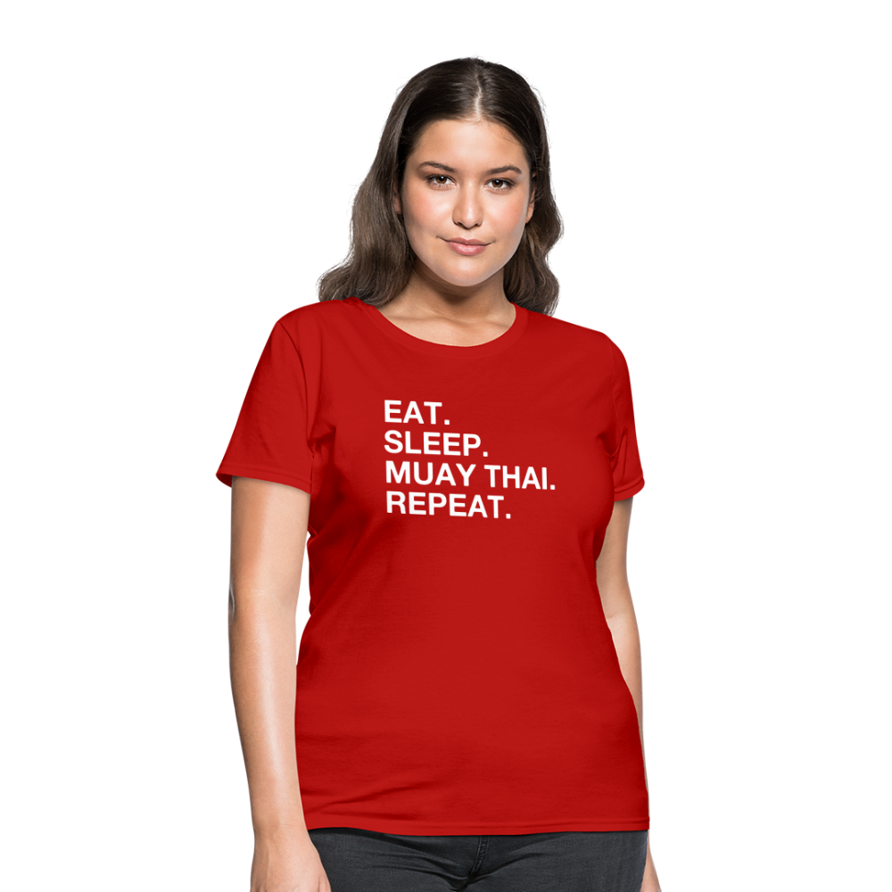 Eat Sleep Muay Thai Women's T-Shirt - red