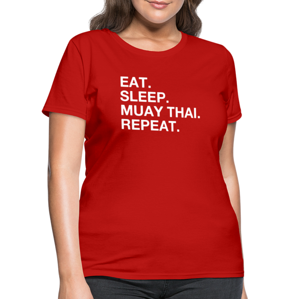 Eat Sleep Muay Thai Women's T-Shirt - red