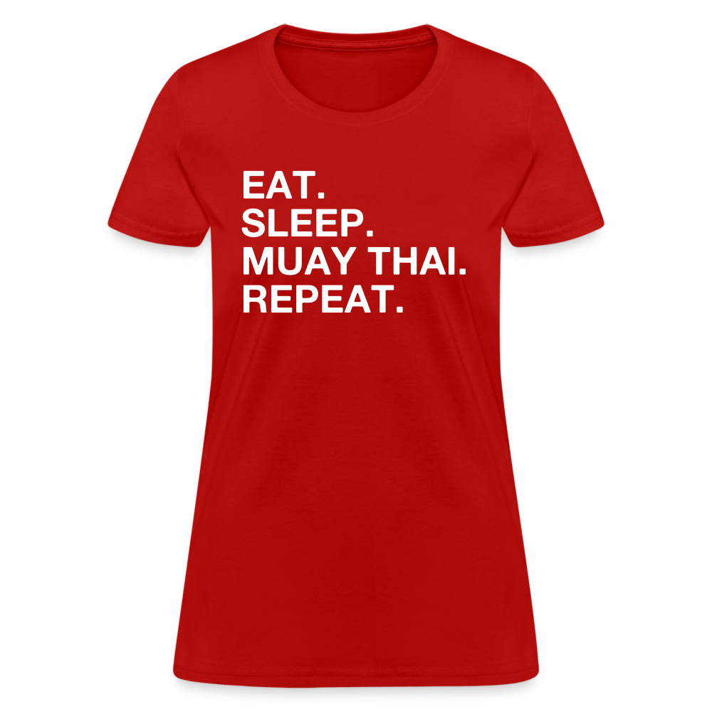 Eat Sleep Muay Thai Women's T-Shirt - red