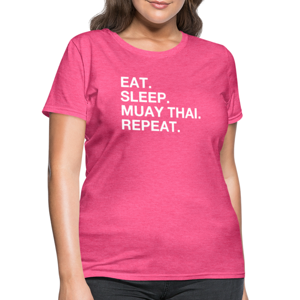 Eat Sleep Muay Thai Women's T-Shirt - heather pink