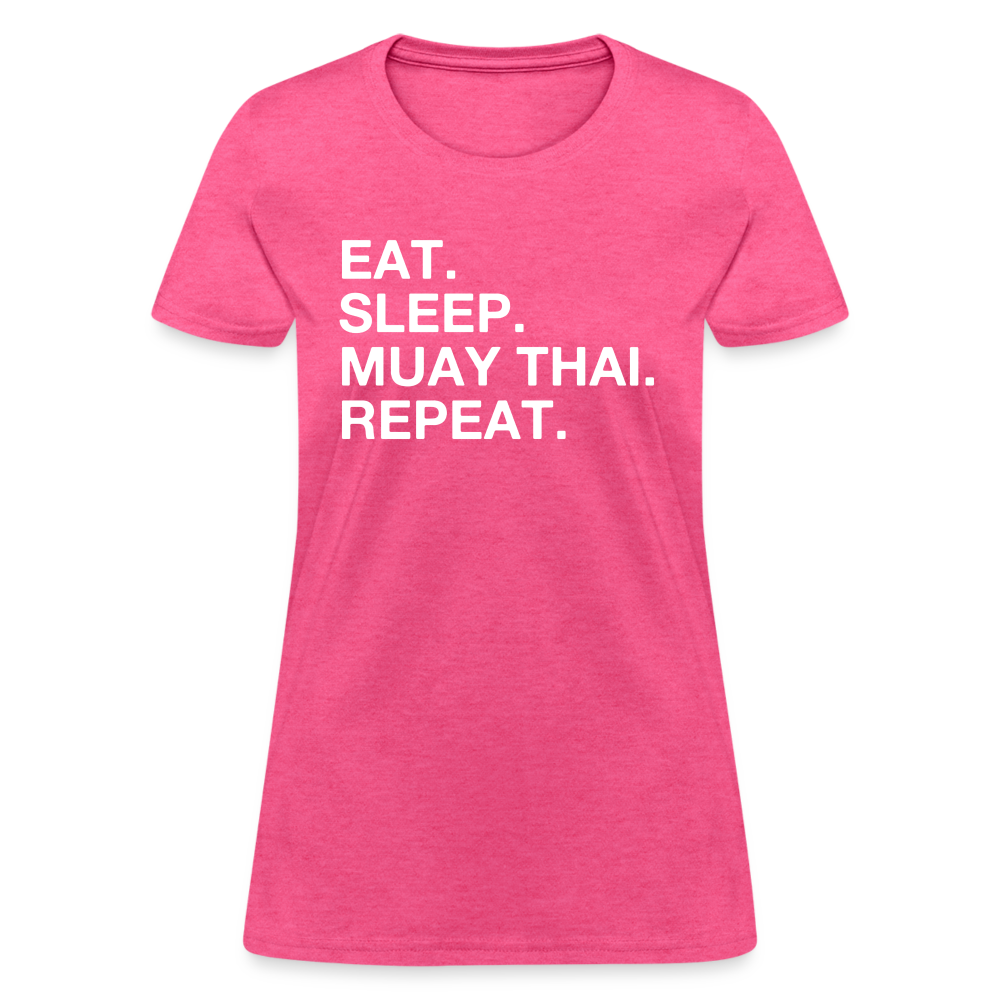 Eat Sleep Muay Thai Women's T-Shirt - heather pink