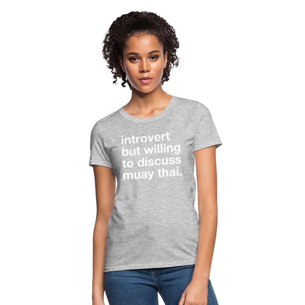 Introvert Muay Thai Women T-Shirt - heather gray
