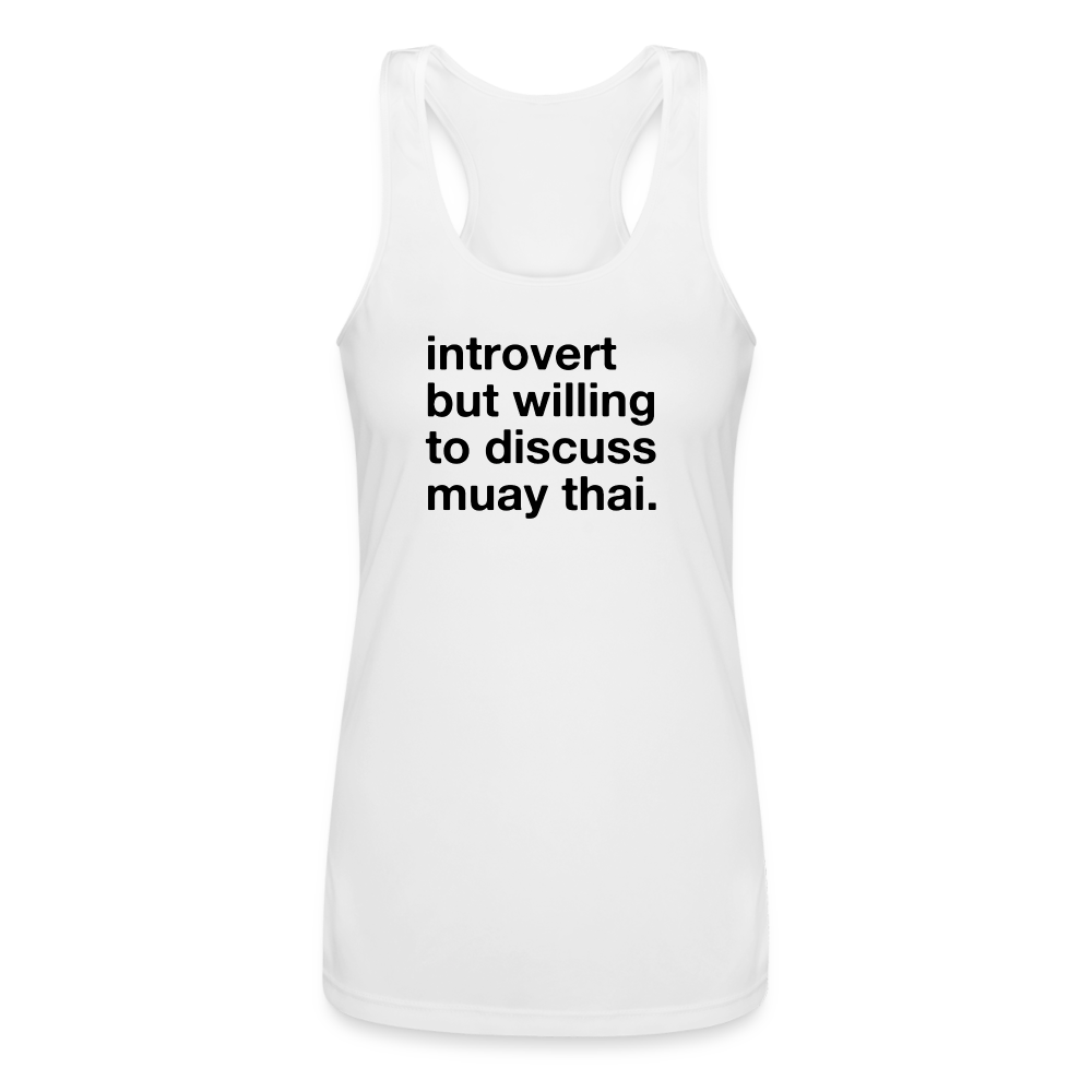 Introvert Muay Thai Women’s Racerback Tank Top - white