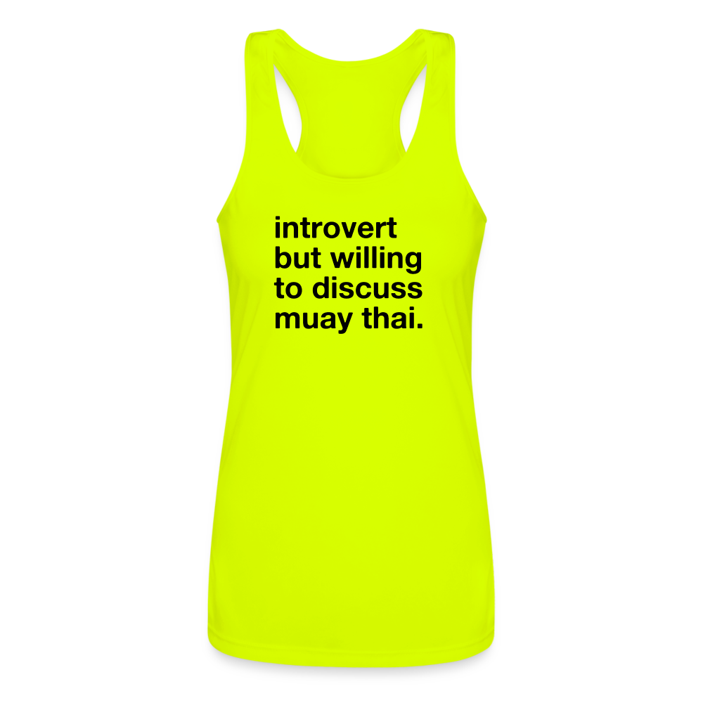 Introvert Muay Thai Women’s Racerback Tank Top - neon yellow