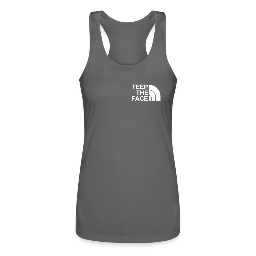 Teep The Face Women’s Performance Racerback Tank Top - charcoal