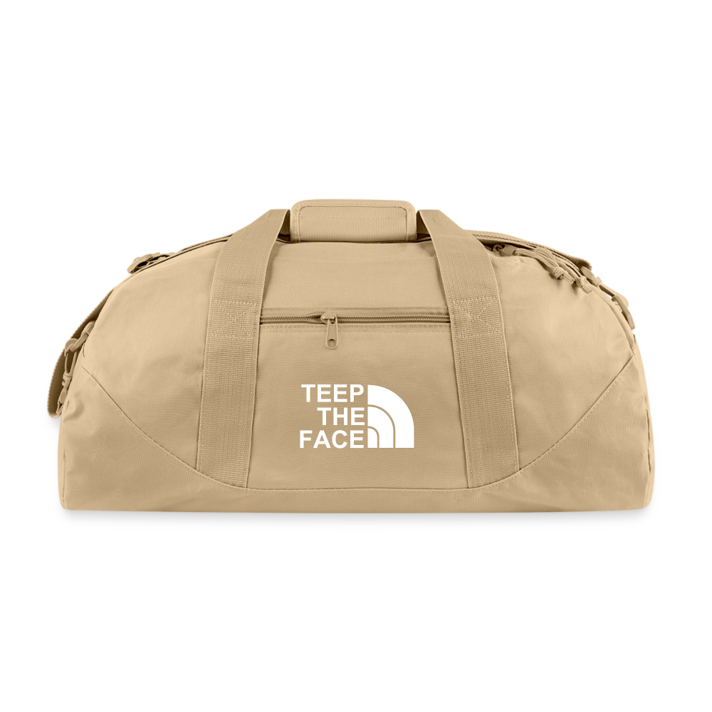 Teep the face Recycled Duffel Bag - beige