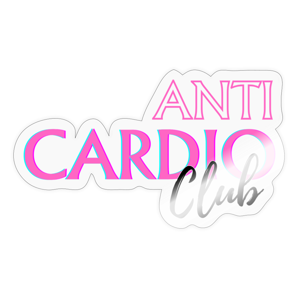Anti Cardio Club Sticker - transparent glossy