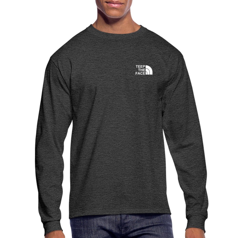 Teep The Face Men's Long Sleeve T-Shirt - heather black