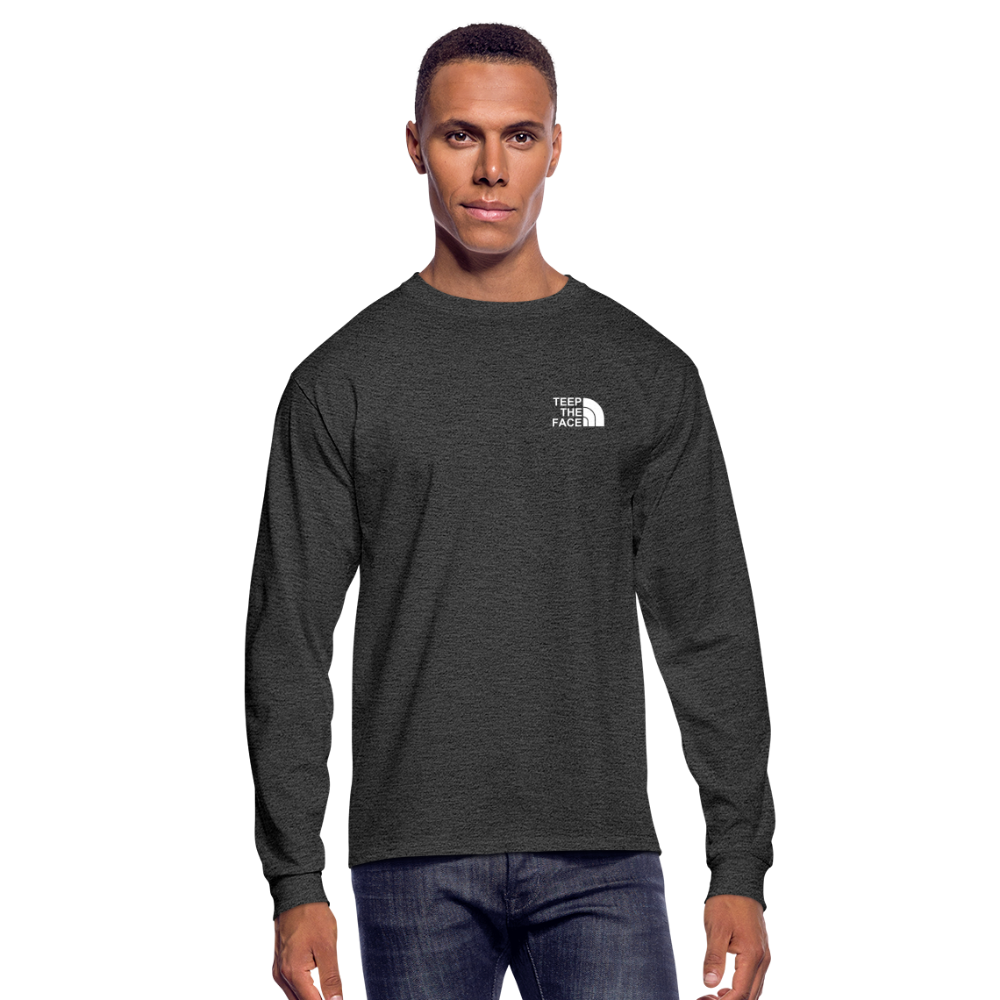 Teep The Face Men's Long Sleeve T-Shirt - heather black