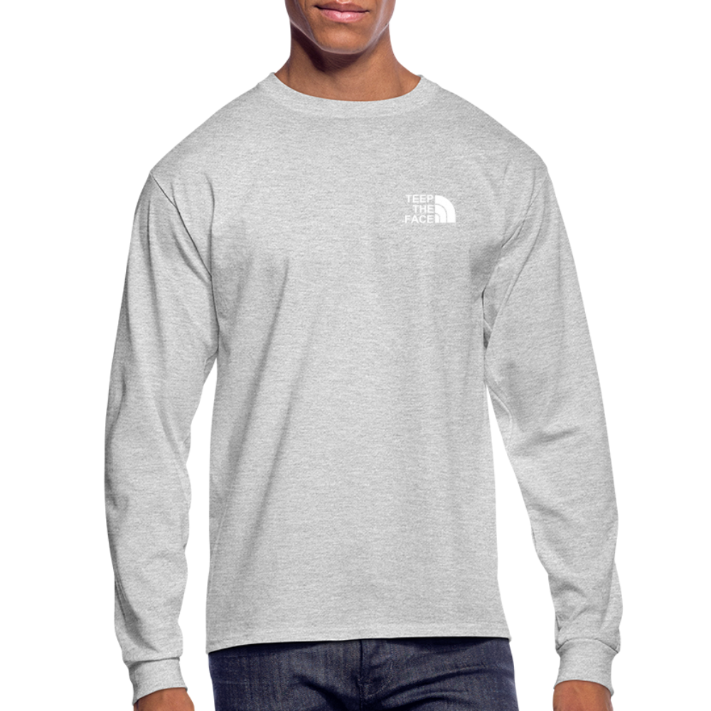 Teep The Face Men's Long Sleeve T-Shirt - heather gray