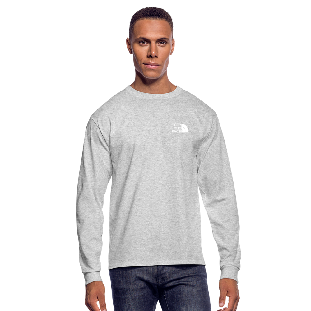 Teep The Face Men's Long Sleeve T-Shirt - heather gray