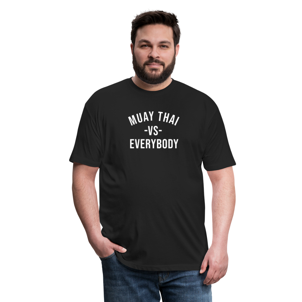 Muay Thai vs Everybody  T-Shirt by Next Level - black