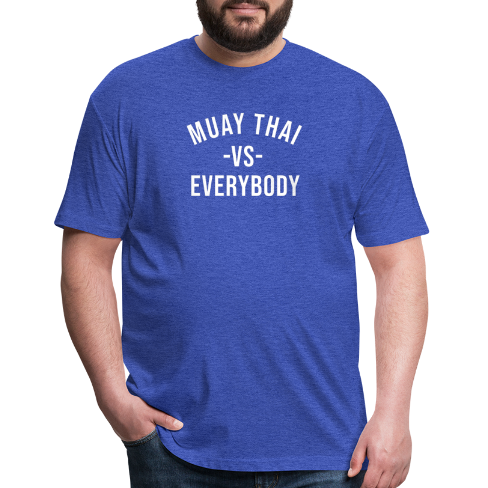 Muay Thai vs Everybody  T-Shirt by Next Level - heather royal
