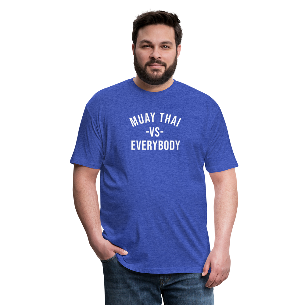 Muay Thai vs Everybody  T-Shirt by Next Level - heather royal